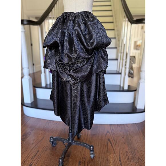 Vintage Costume Hi-Low Bustle Skirt Victorian Goth SteamPunk Burlesque Cosplay - Picture 9 of 13